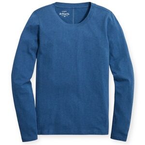 J. CREW Girlfriend Tee Long Sleeve Crewneck T-Shirt Blue NWT